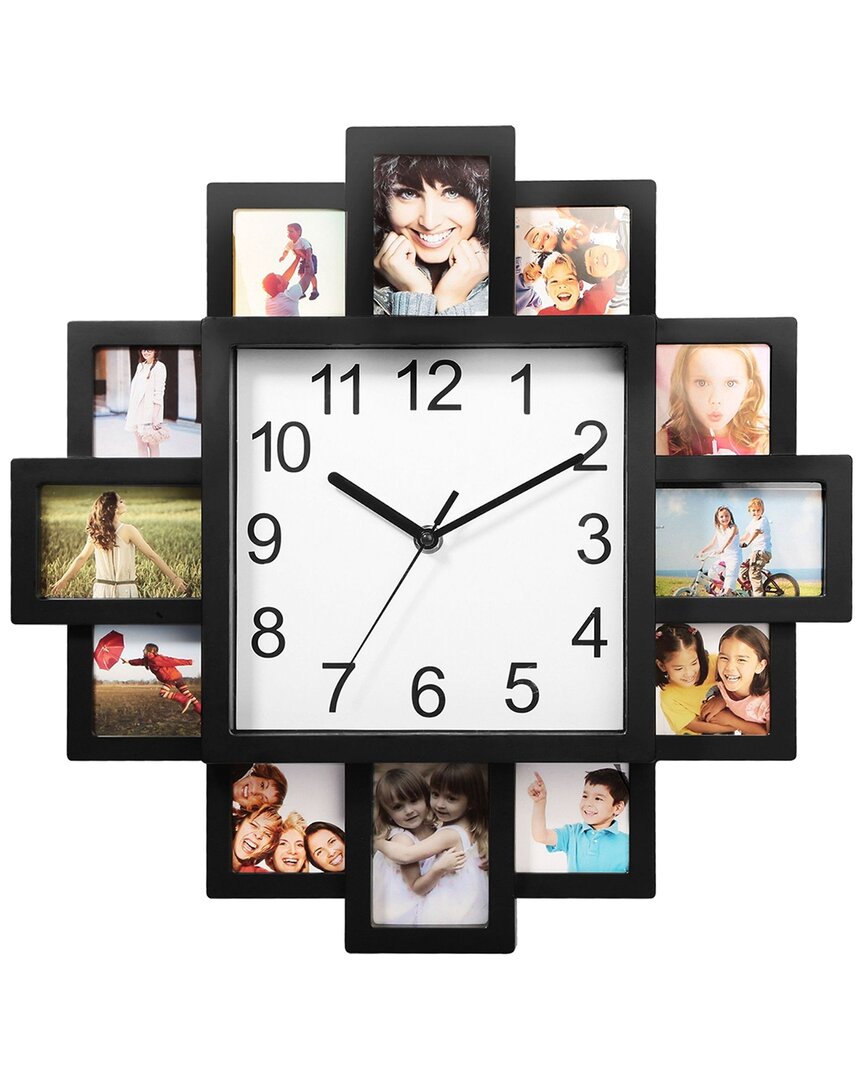 Fresh Fab Finds Imountek 12-picture Collage Wall Clock In Black
