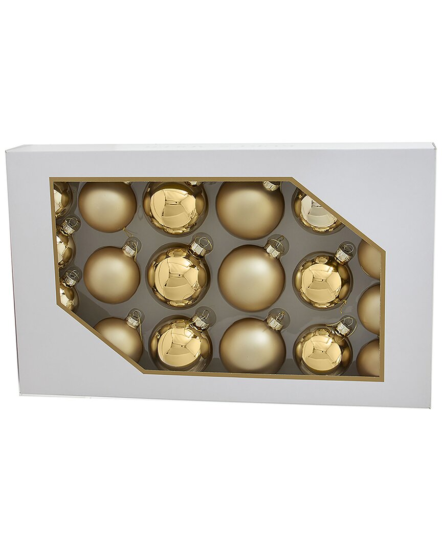 Kurt Adler 60-80mm Shiny & Matte Champagne Ball Christmas Ornaments