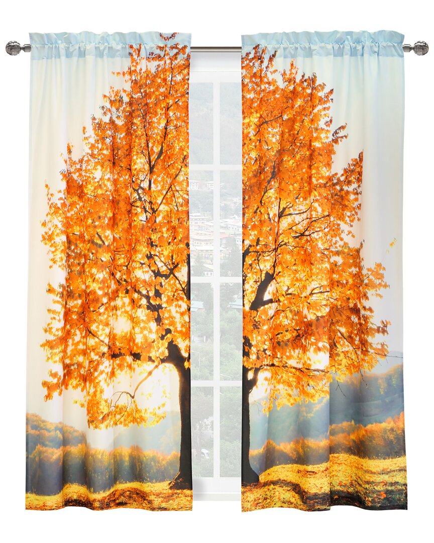 Habitat Photo Reels Digital Panoramic Print Curtain Panel Pair In Multi