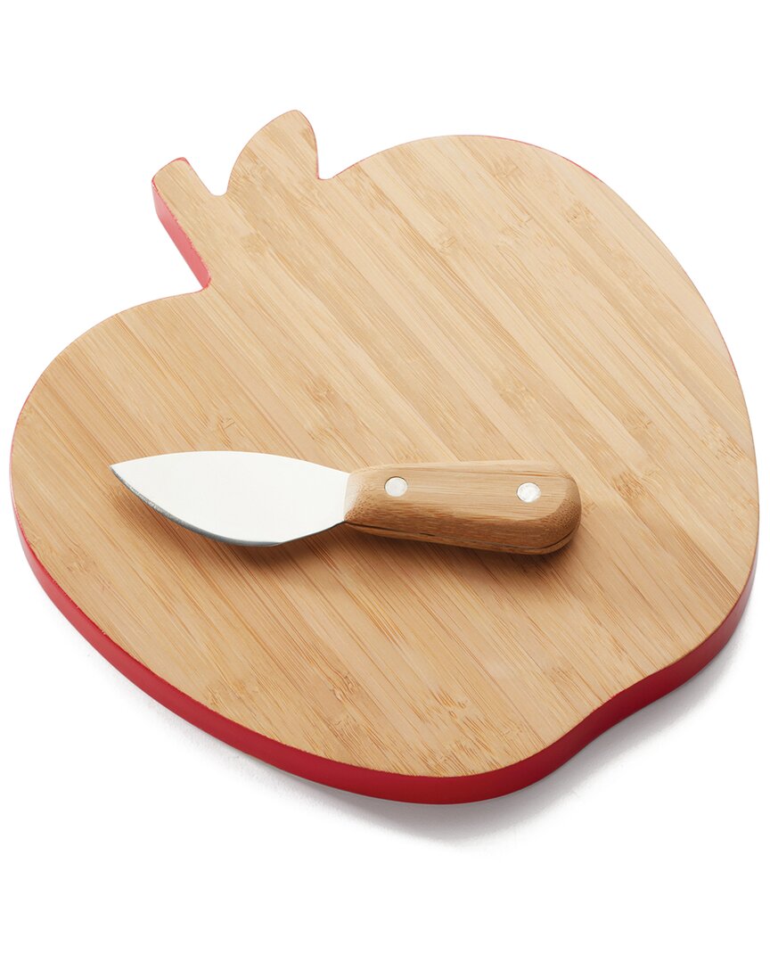 Kate Spade New York Knock On Wood Cheese Board With Knife In Red