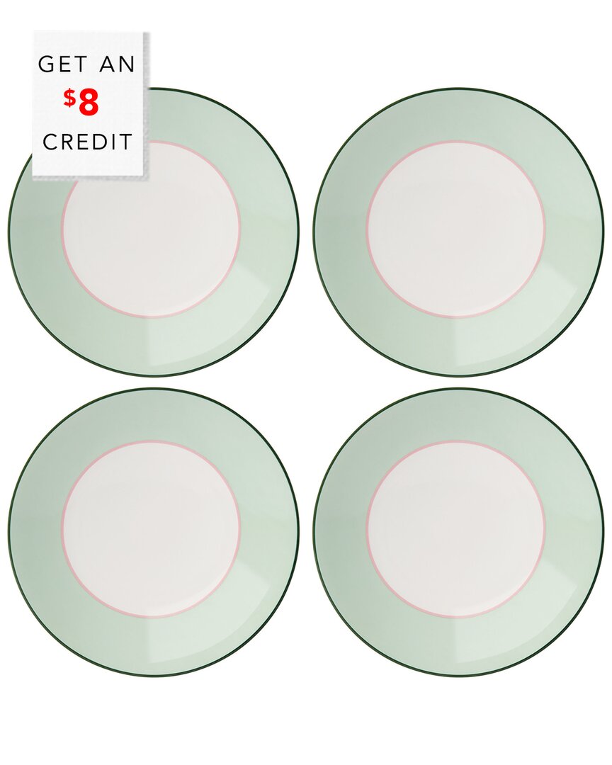 Shop Kate Spade New York Set Of 4 Make It Pop Green Accent Plates
