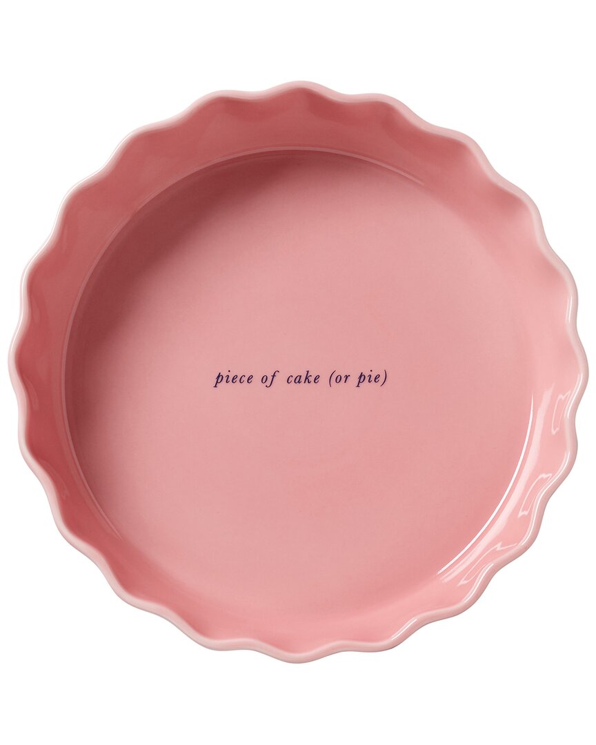 Shop Kate Spade New York Make It Pop Stoneware 'piece Of Cake' Pie Dish In Pink