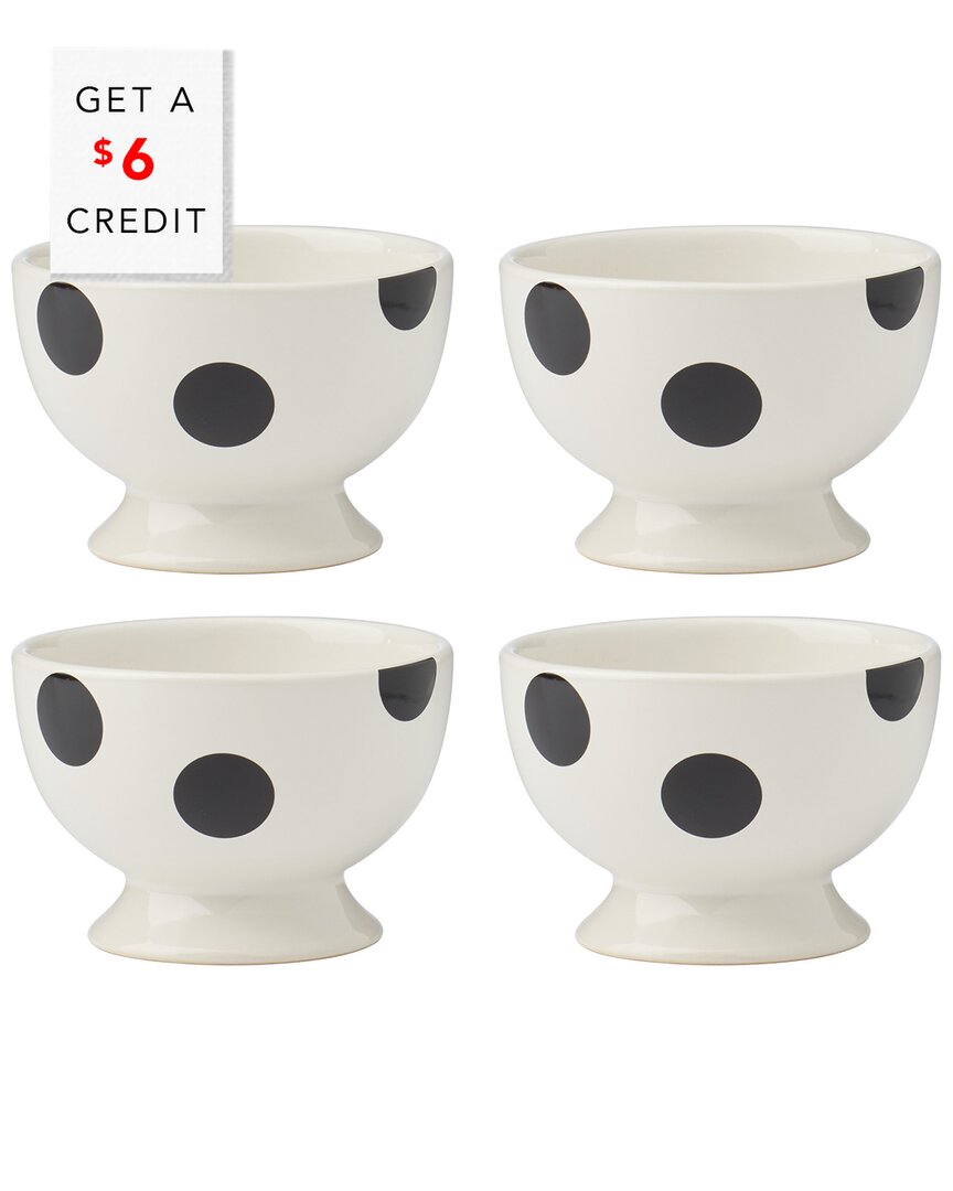 Shop Kate Spade New York Set Of 4 On The Dot Assorted Footed Dessert Bowls In White