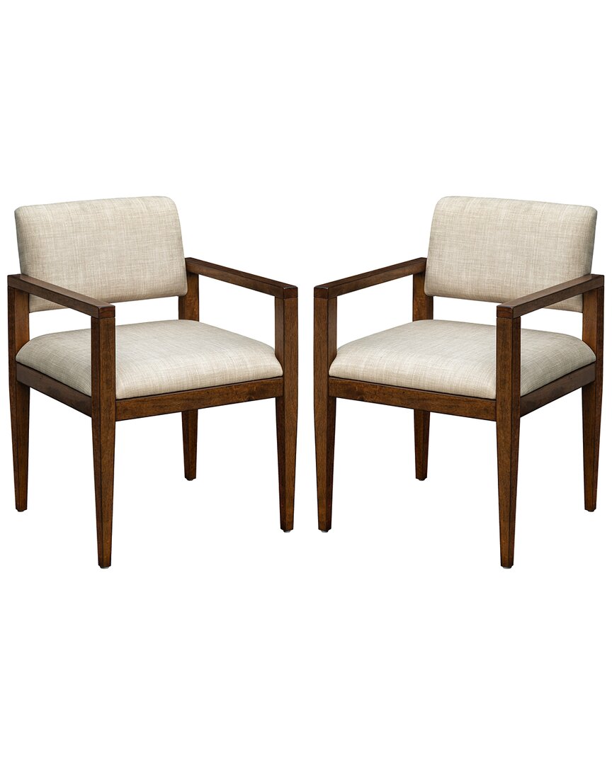 Shop Ink+ivy Benson Upholstered Dining Chairs In Beige