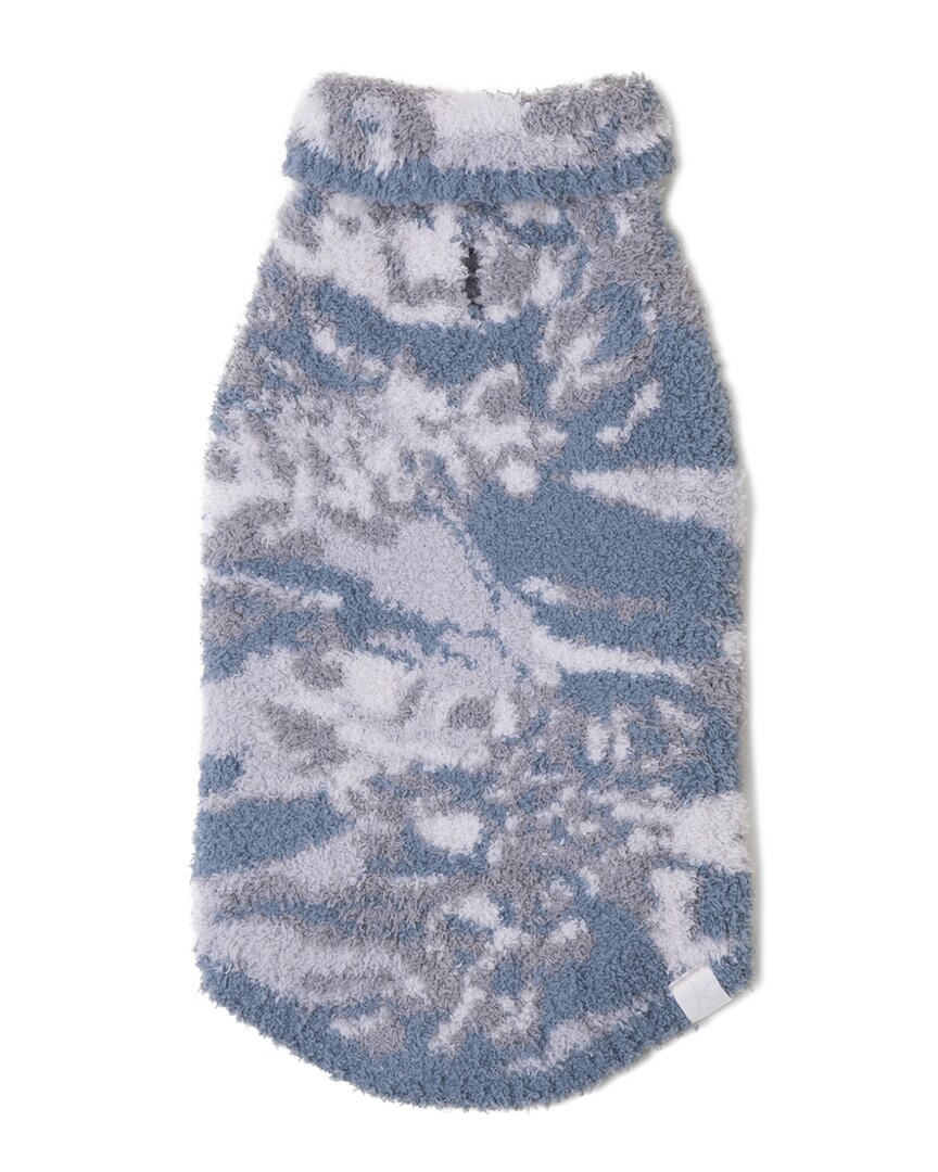 Barefoot Dreams Cozychic Abstract Camo Pet Sweater In Blue