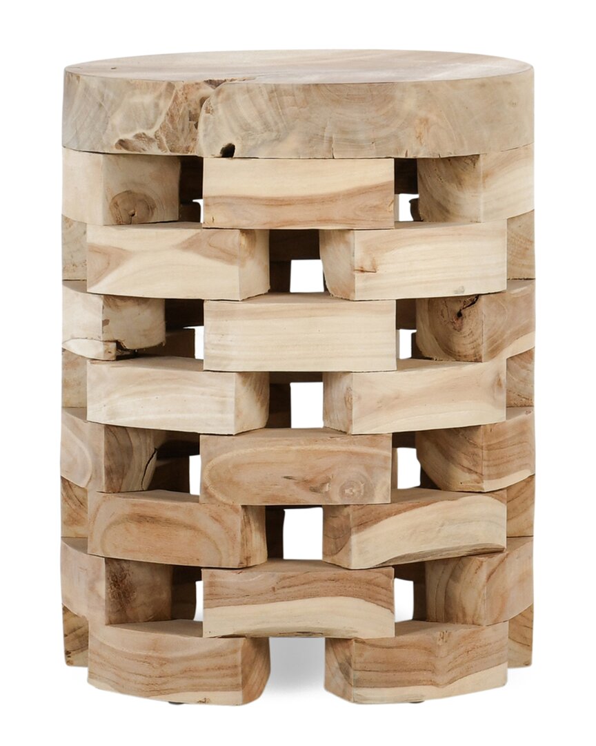 Classic Home Dacosta Teak Wood Round Accent Table