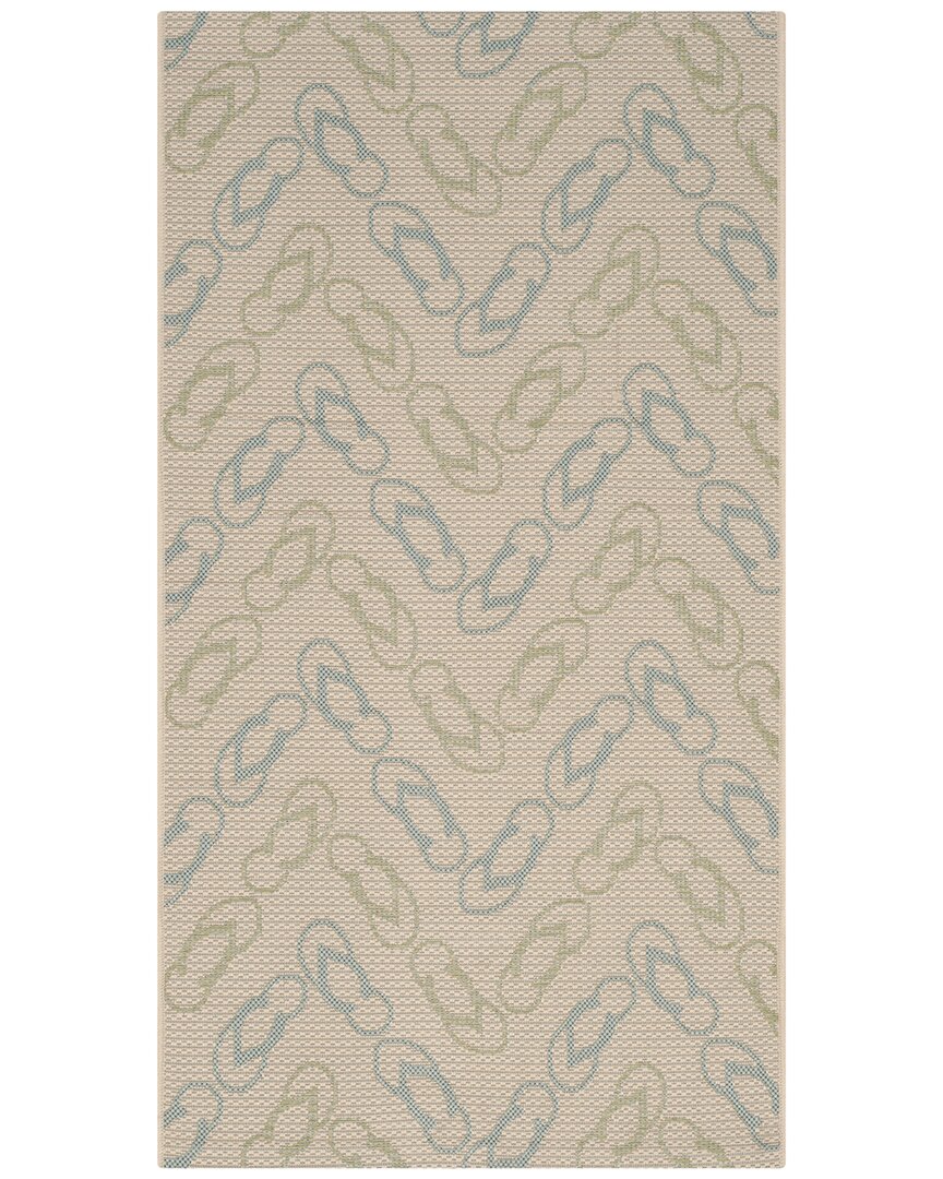 Safavieh Courtyard Polypropylene & Polyester Indoor/outdoor Rug In Beige