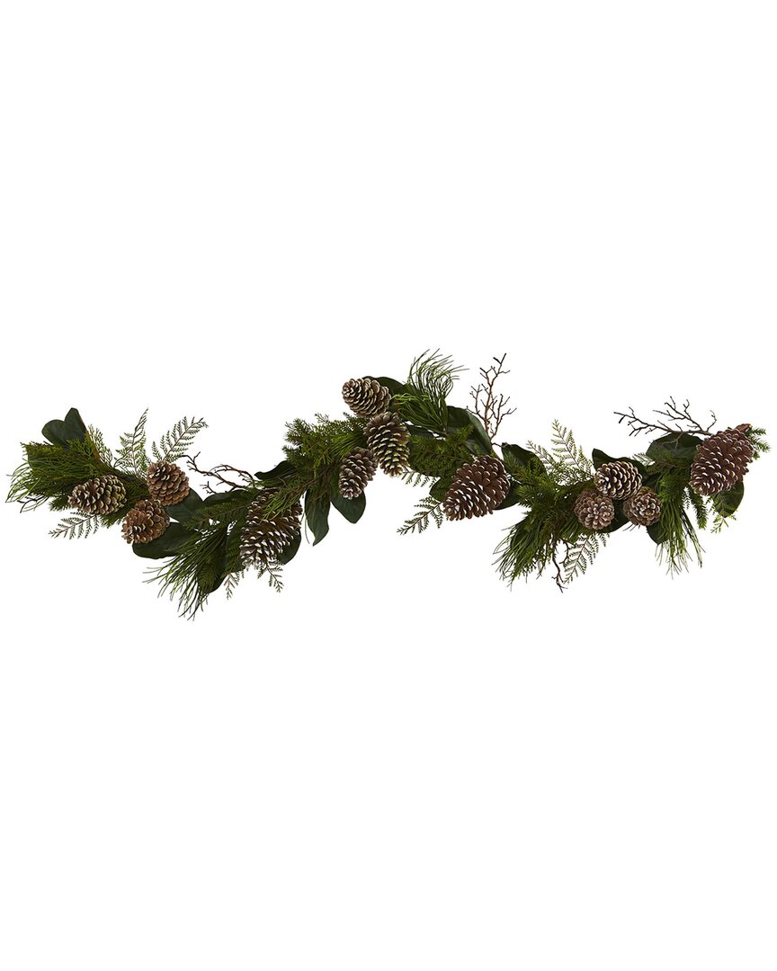 Nearly Natural 6ft Pinecone & Pine Artificial Garland In Green