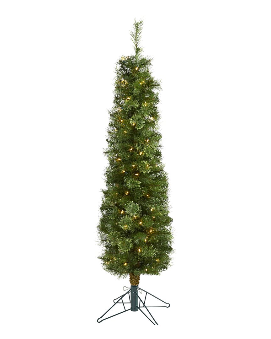 Nearly Natural 5ft Green Pencil Artificial Christmas Tree In Green