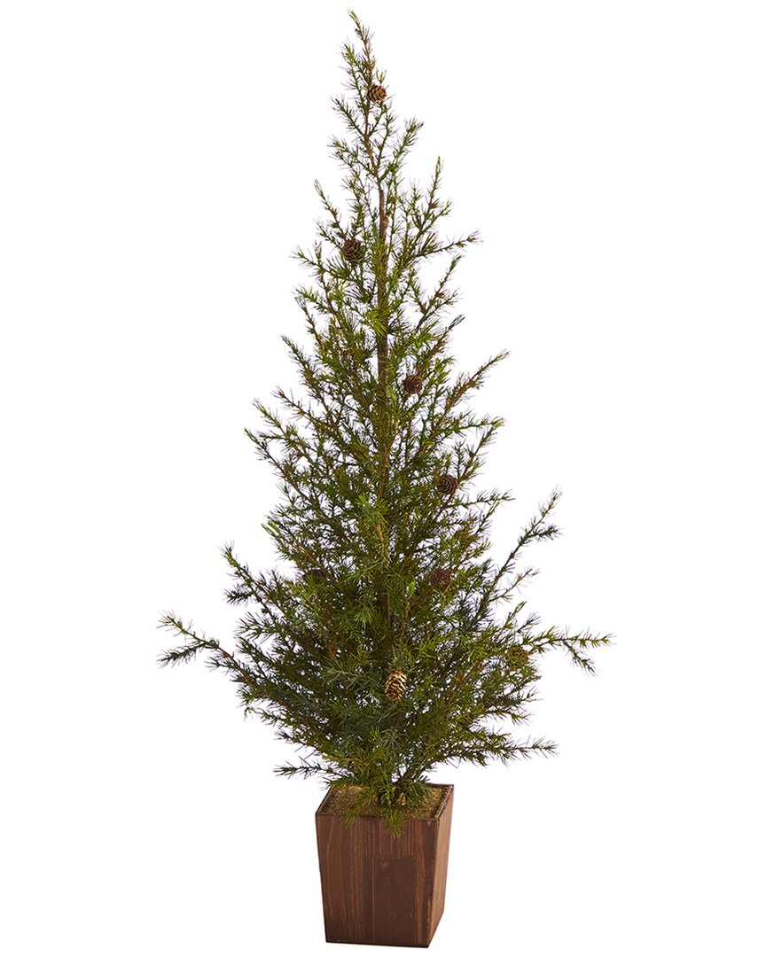 Nearly Natural 4ft Alpine Natural Look Artificial Christmas Tree In Green