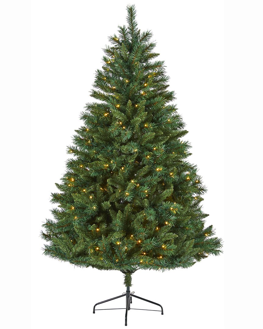 Shop Nearly Natural 6ft Rocky Mountain Mixed Pine Artificial Christmas Tree In Green