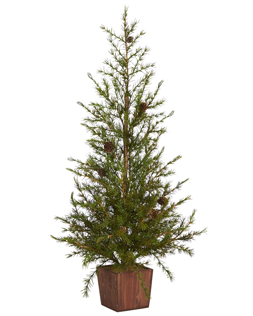 Nearly Natural 3ft Alpine Natural Look Artificial Christmas Tree In Green