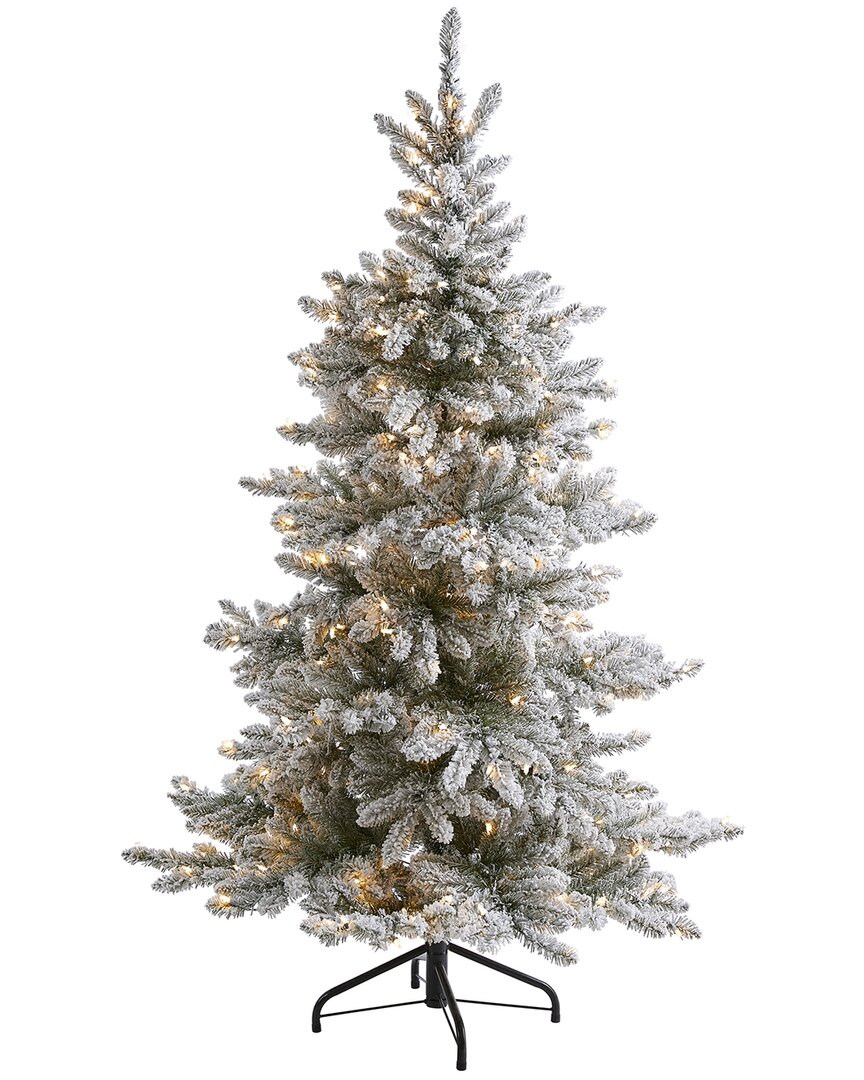 Nearly Natural 7ft Flocked West Virginia Spruce Artificial Christmas Tree In Green