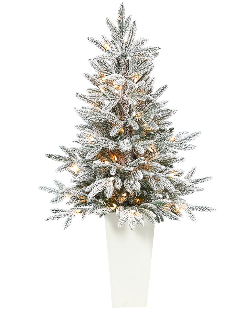 Nearly Natural 44in Flocked Manchester Spruce Artificial Christmas Tree In Green