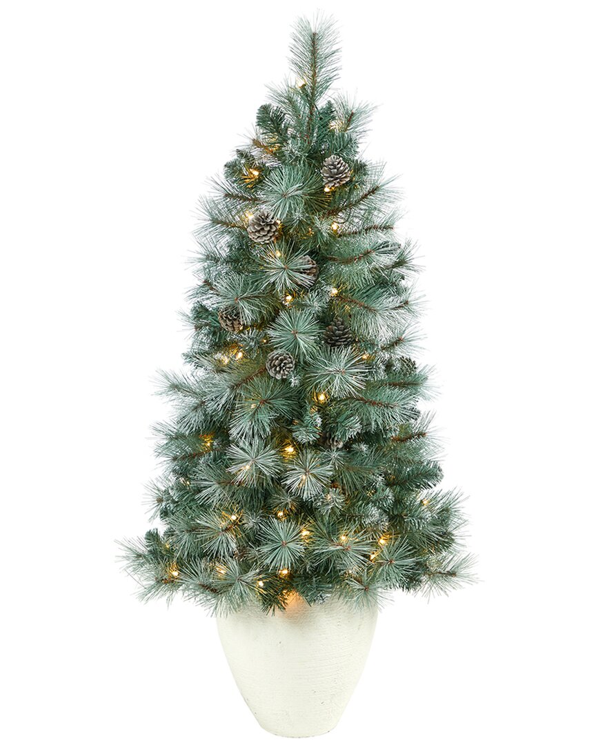 Shop Nearly Natural 50in Frosted Tip British Columbia Mountain Pine Artificial Tree In Green