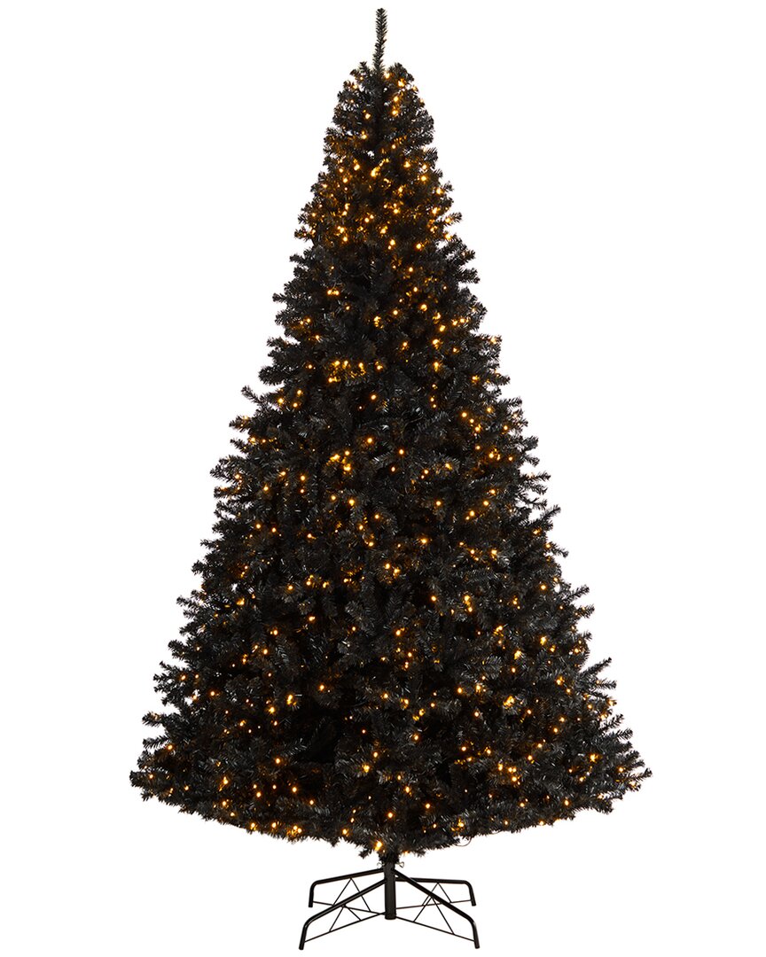 Shop Nearly Natural 10ft Black Artificial Christmas Tree With 950 Clear Lights