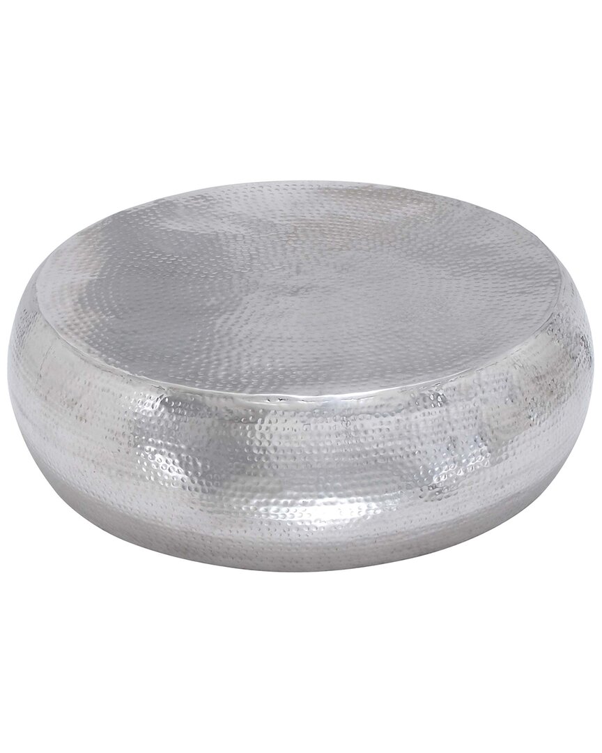 Peyton Lane Drum Shaped Coffee Table In Silver