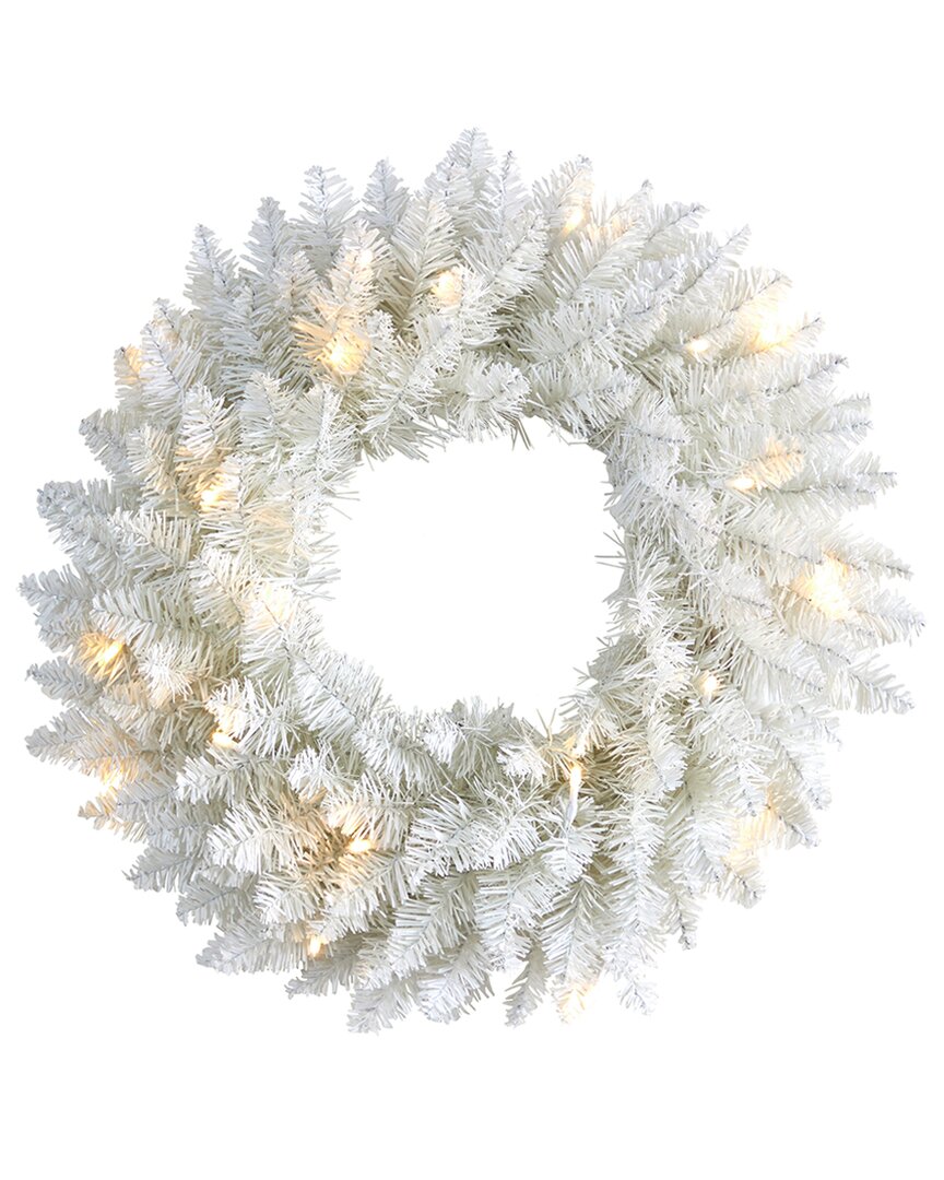 Nearly Natural 18in Colorado Spruce Artificial Christmas Wreath In White
