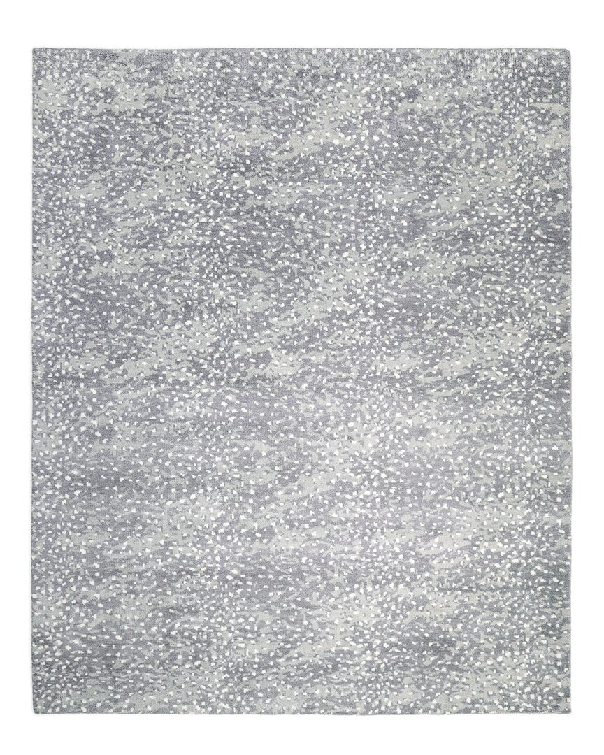 Solo Rugs Arash Contemporary Animal Hand-knotted Wool-blend Area Rug In Gray