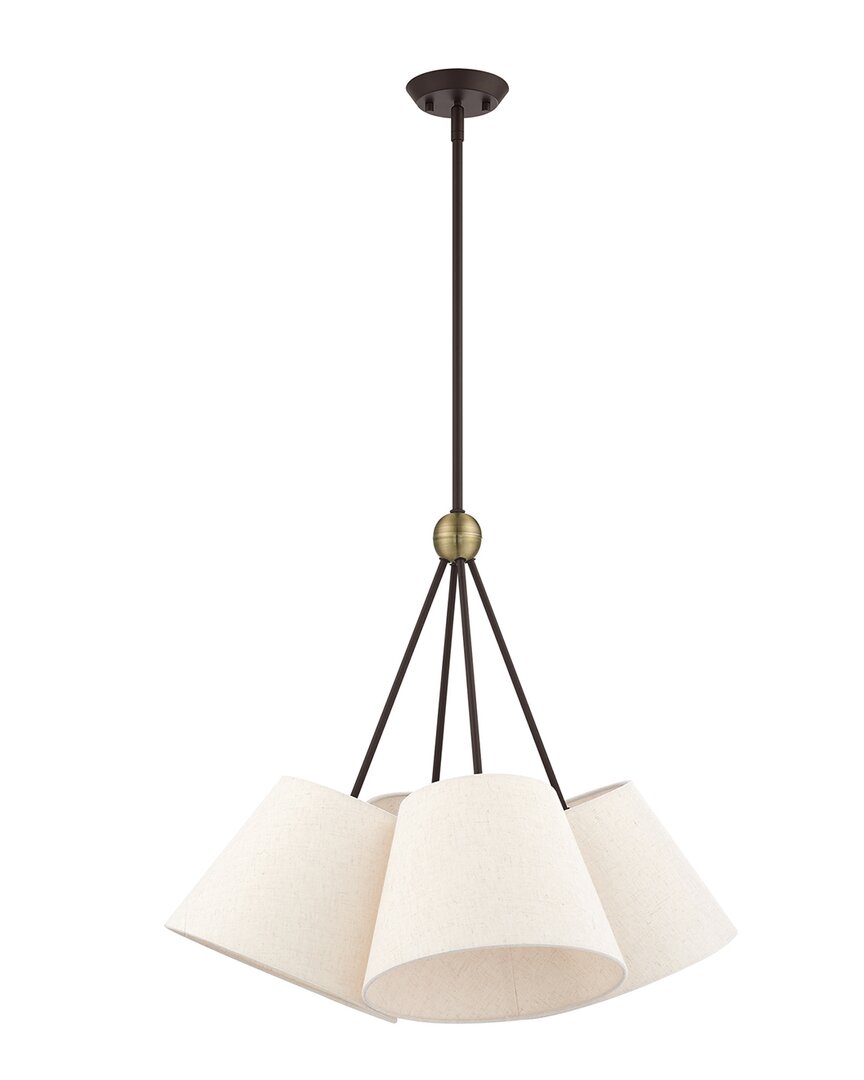 Livex Lighting 4-light Bronze With Antique Brass Accents Chandelier
