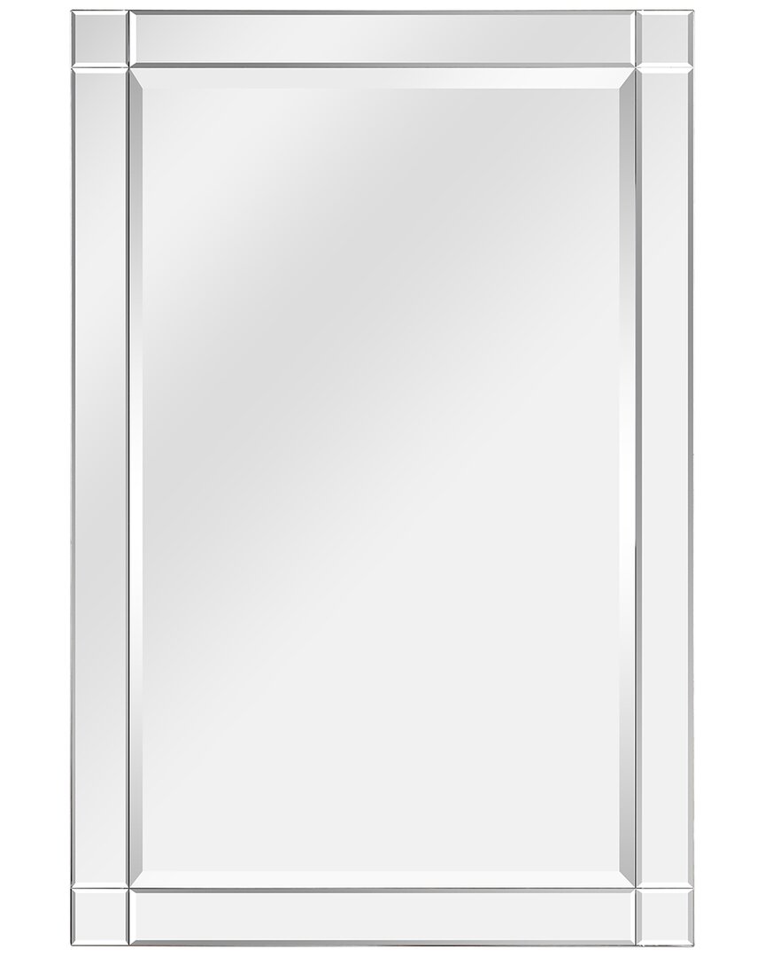 Empire Art Direct Moderno Squared Corner Beveled Rectangle Wall Mirror, 40" X 30" X 1.18" In Clear