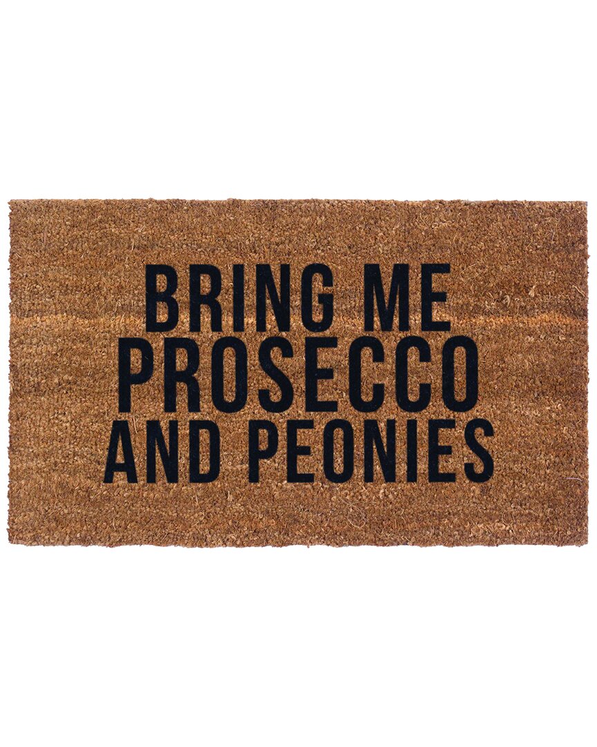 Coco Mats N More Prosecco & Peonies Doormat In Multicolor