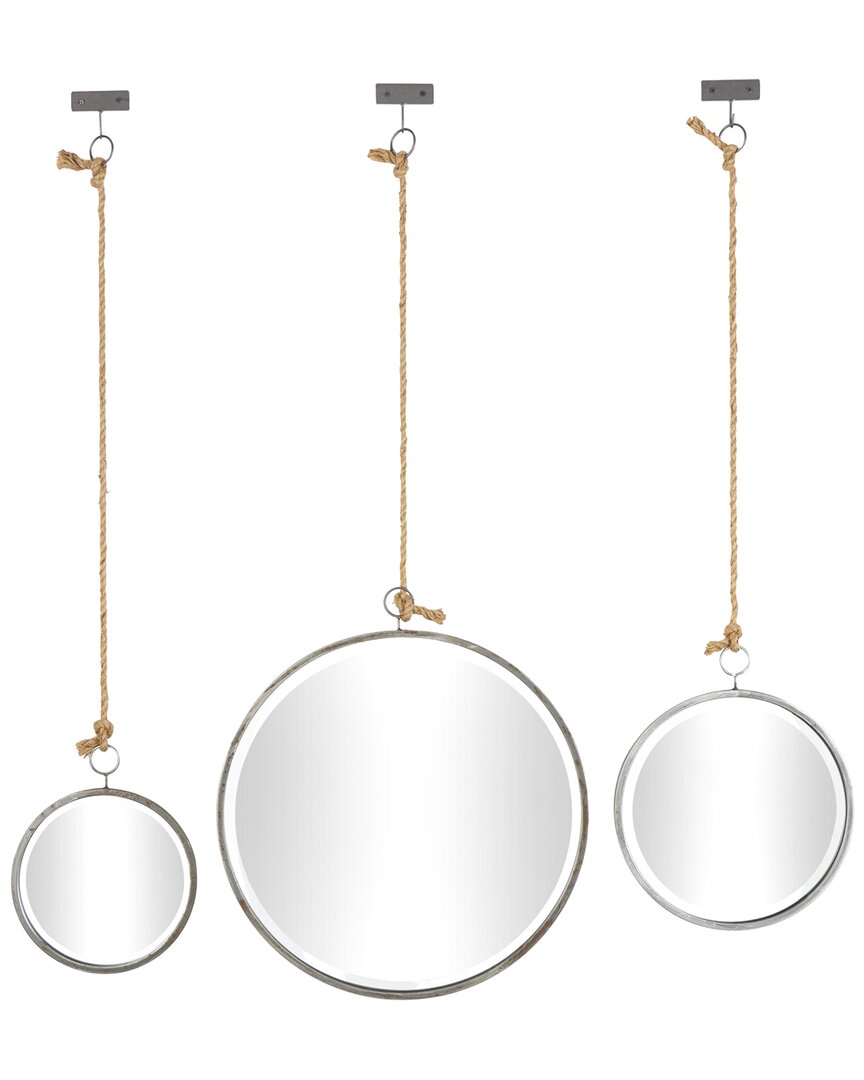 Peyton Lane Industrial Wall Mirror Set In Gray