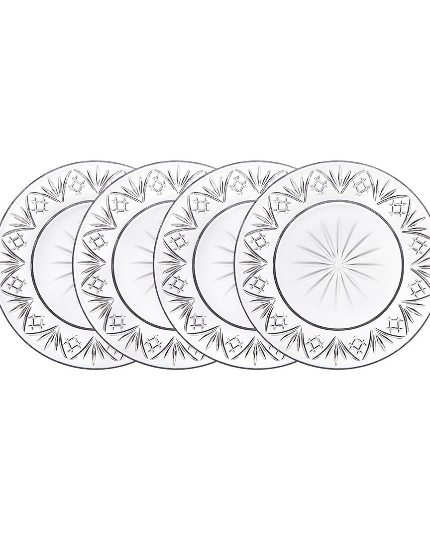 Godinger Wales Appetizer Plates (set Of 4) In Clear