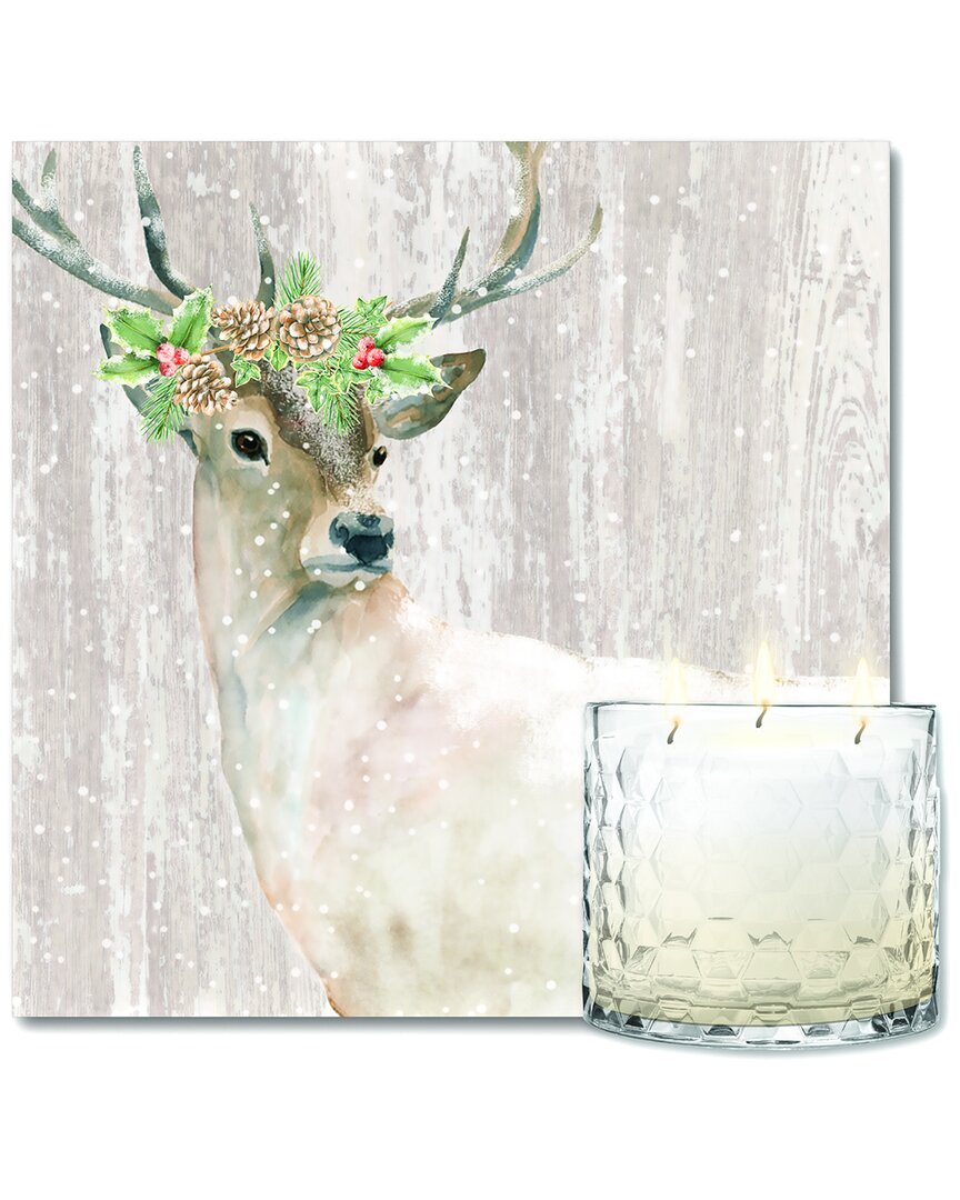 Shop Courtside Market Wall Decor Courtside Market Holiday Buck Artboard & Snickerdoodle Soy Candle Set In Multicolor