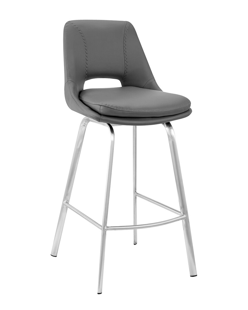 Armen Living Carise Swivel 26in Counter Stool In Gray