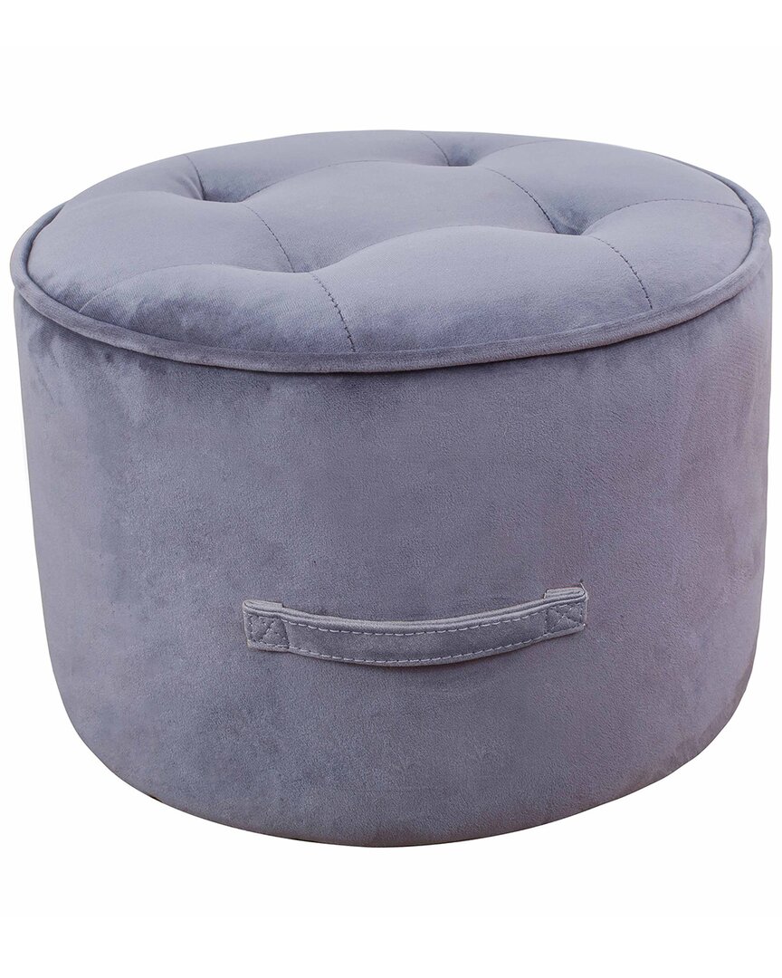 Tov Furniture Luna Velvet Ottoman In Grey