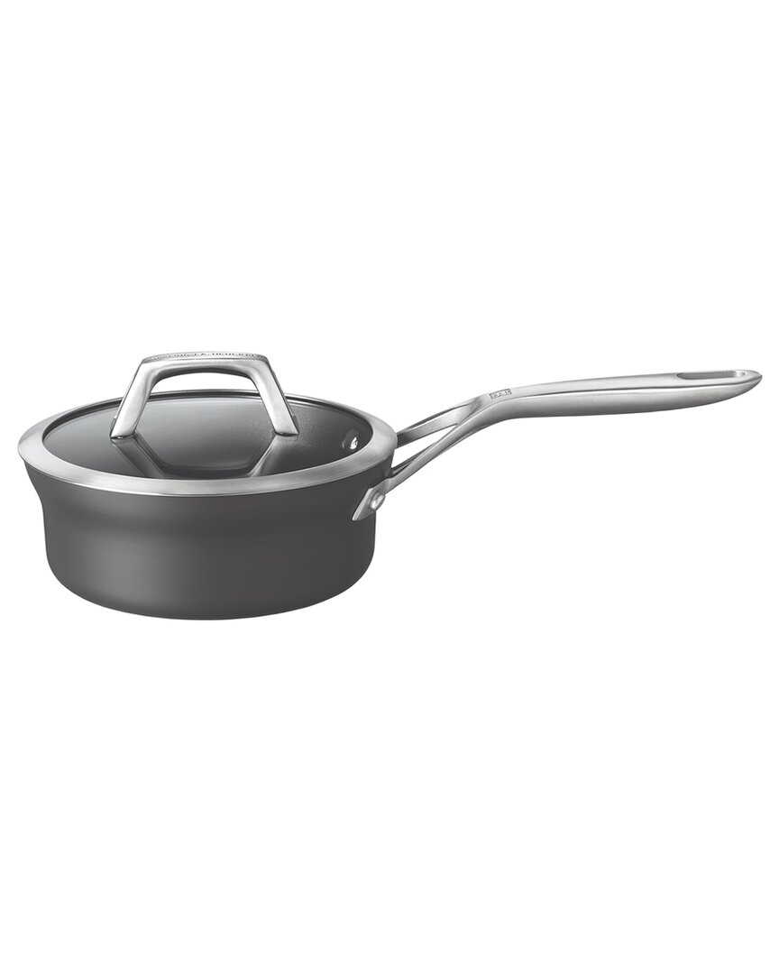 Zwilling J.a. Henckels Motion Hard Anodized 1.5qt Aluminum Nonstick Sauce Pan  With Lid In Black