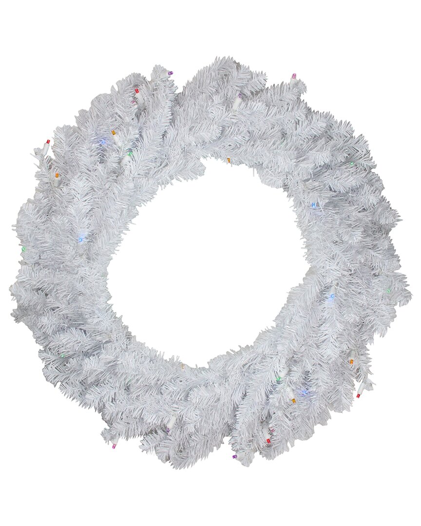 Northern Lights Northlight Pre-lit Pine Battery Operated Led Artificial Christmas Wreath - 36-in Multicolor Lights In White