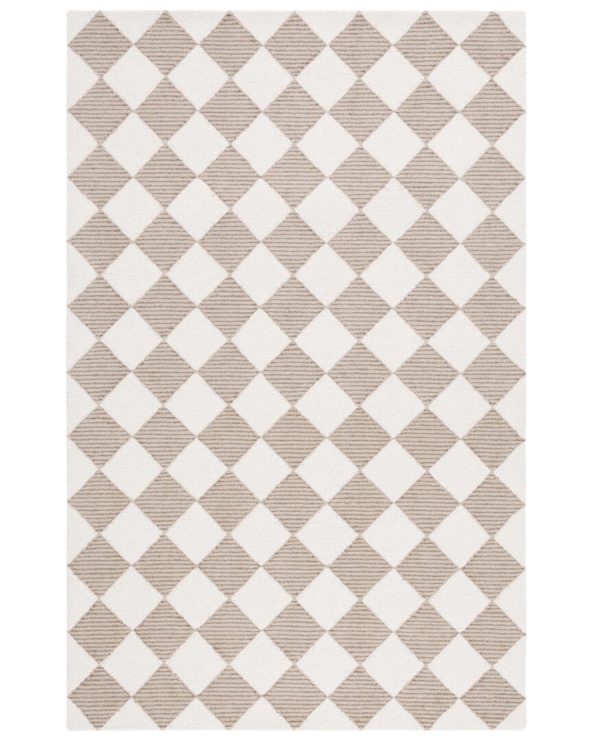 Martha Stewart 300 Wool & Cotton With Latex Rug In Beige