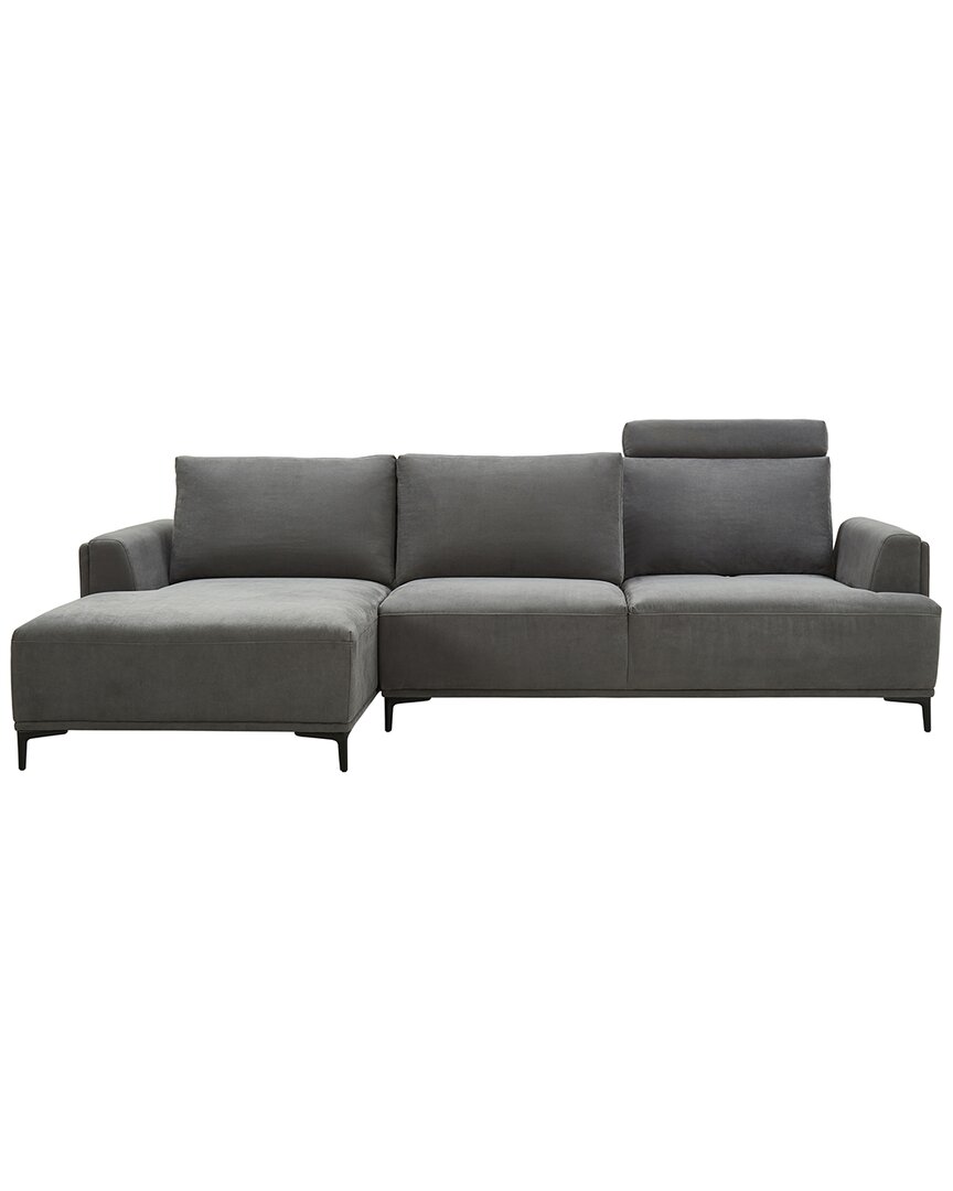 Pasargad Home Modern Left Sectional Lucca Sectional Sofa In Grey
