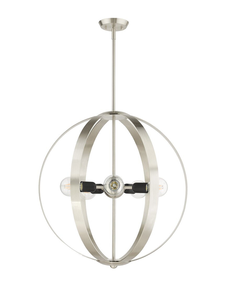 Livex Lighting Modesto Nickel 5 Light Chandelier In Nickel
