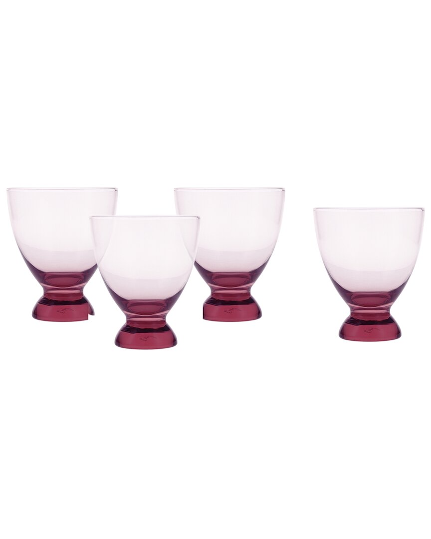 Fortessa Set Of 4 Gala Glass Pink Lowball Cocktail Glasses In Pink