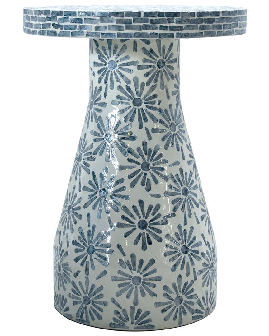 Tov Furniture Halio Floral Shell Side Table