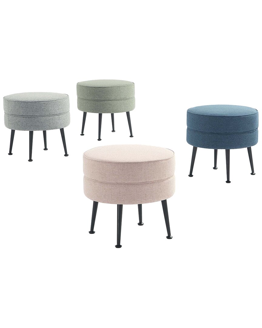Shop Manhattan Comfort Bailey Mid-century Modern Woven Polyester Blend Upholstered Ottoman