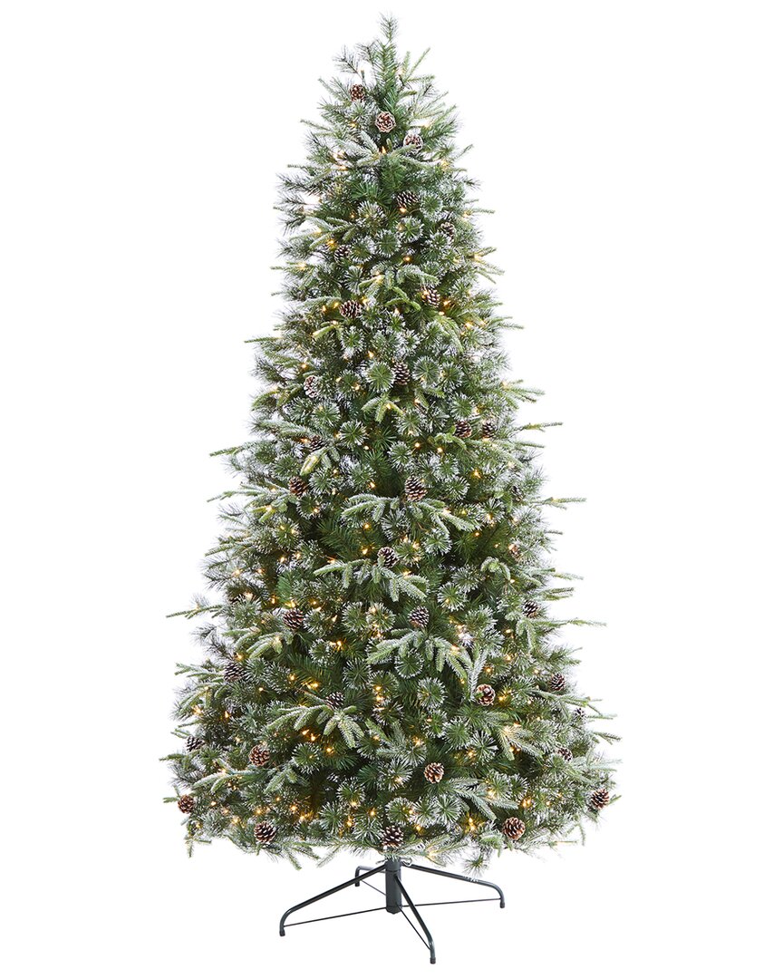 Nearly Natural 7.5ft. Snowed Tipped Clermont Mixed Pine Artificial Christmas  Tree In Green