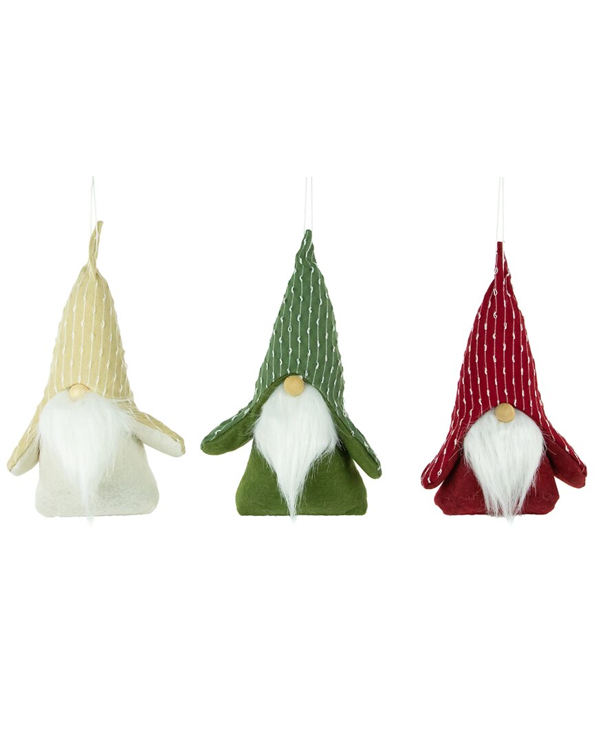 NORTHLIGHT NORTHLIGHT SET OF 3 STANDING PLUSH GNOME CHRISTMAS FIGURES