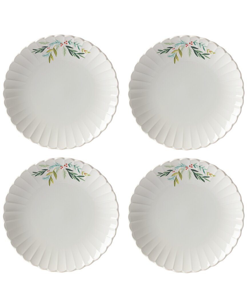 Lenox Set Of 4 French Perle Berry Dinner Plates