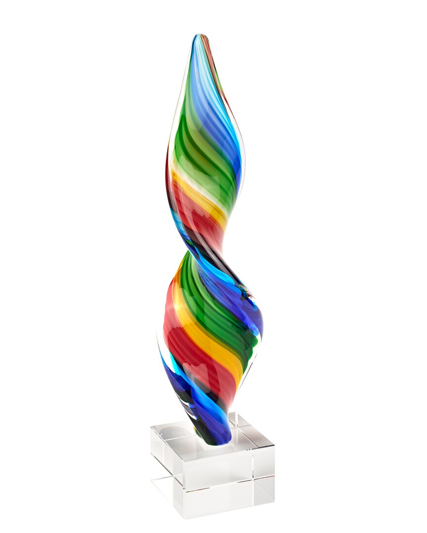 Badash Crystal Rainbow Murano Glass Corkscrew Centerpiece