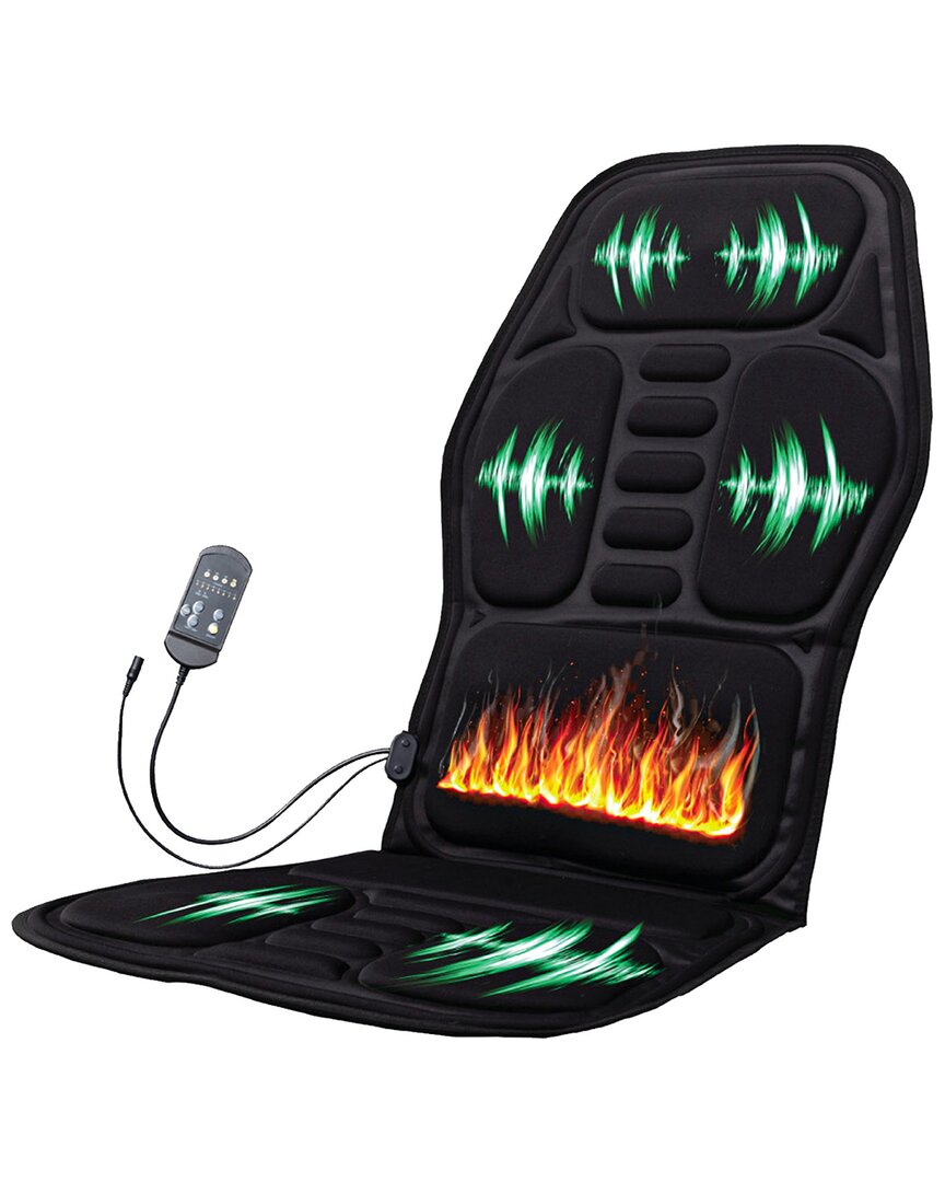 Pursonic Heated Massage Vibration Chair Cushion In Black