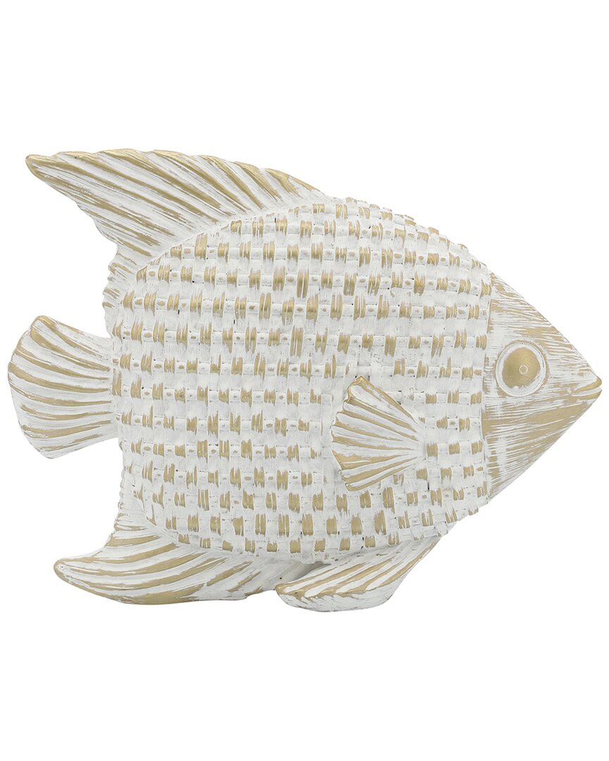 Sagebrook Home 7in Standing Fish Figure In White