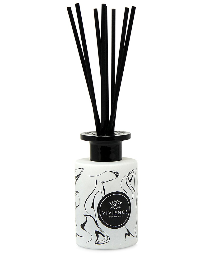 Vivience Reed Diffuser With Blake Spotted Design, Zen Tea Scent In White