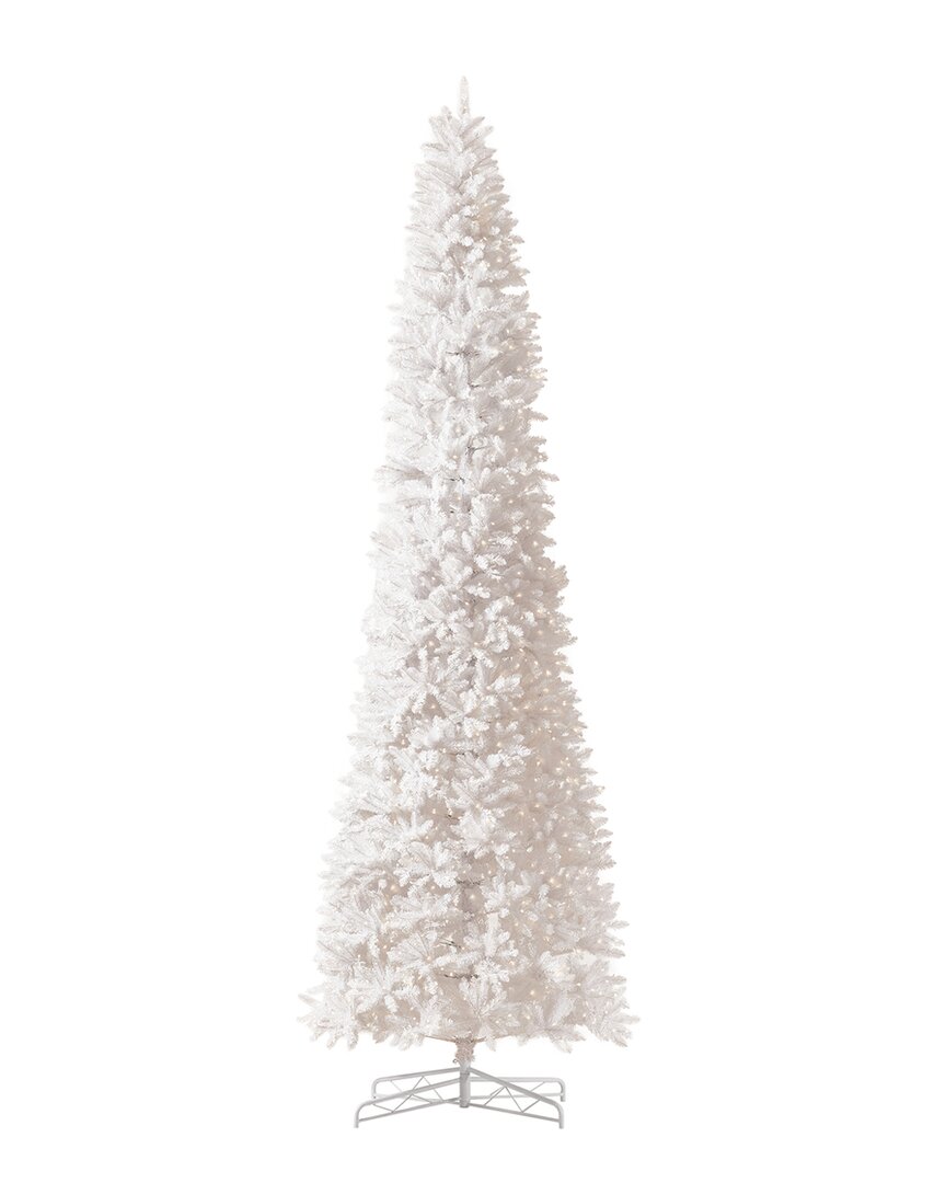 Nearly Natural 13ft Slim White Artificial Christmas Tree With 1350 Warm White Led Lights & 3924 Bend In White