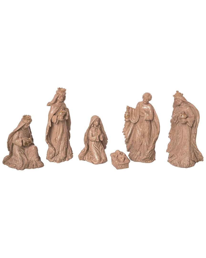 Shop Transpac Set Of 6 Resin Gold Christmas Shimmer Nativity