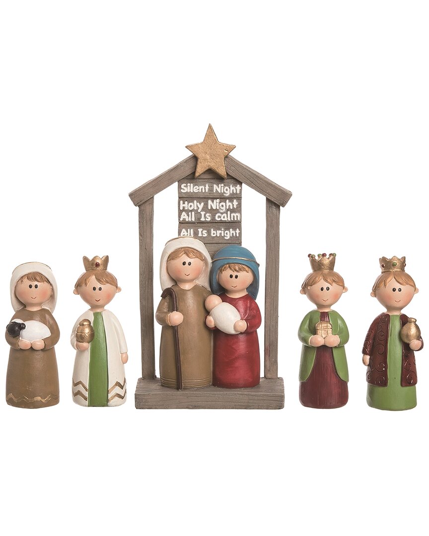 Shop Transpac Set Of 5 Resin 8in Multicolor Christmas Silent Night Nativity