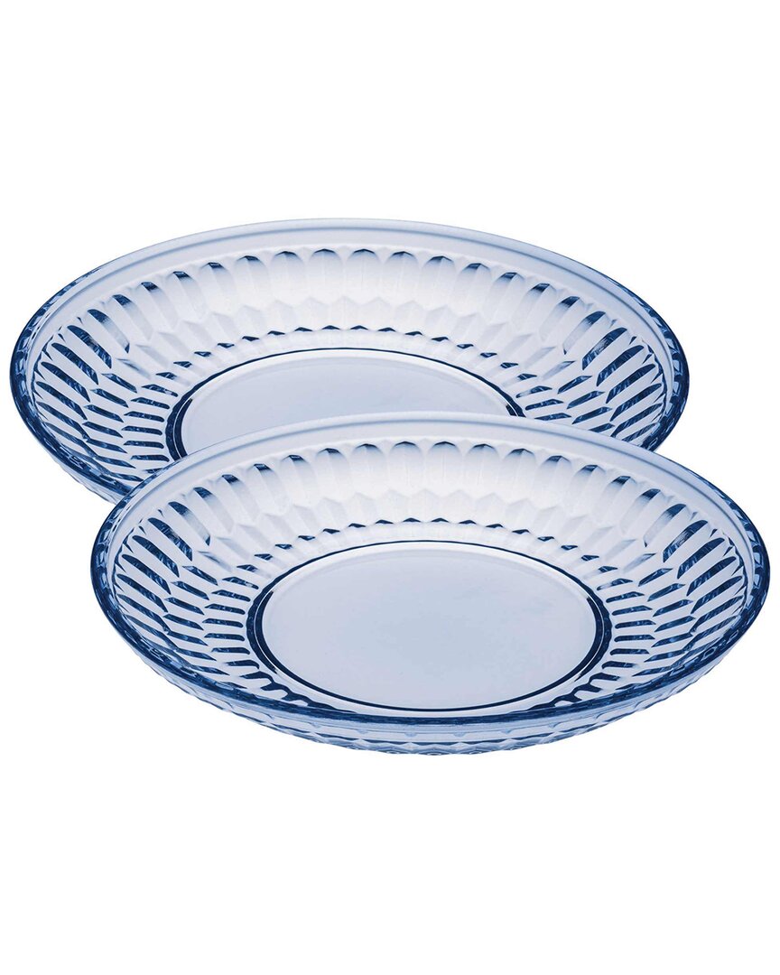 Villeroy & Boch Boston Set Of 2 Colored Salad Plates In Blue